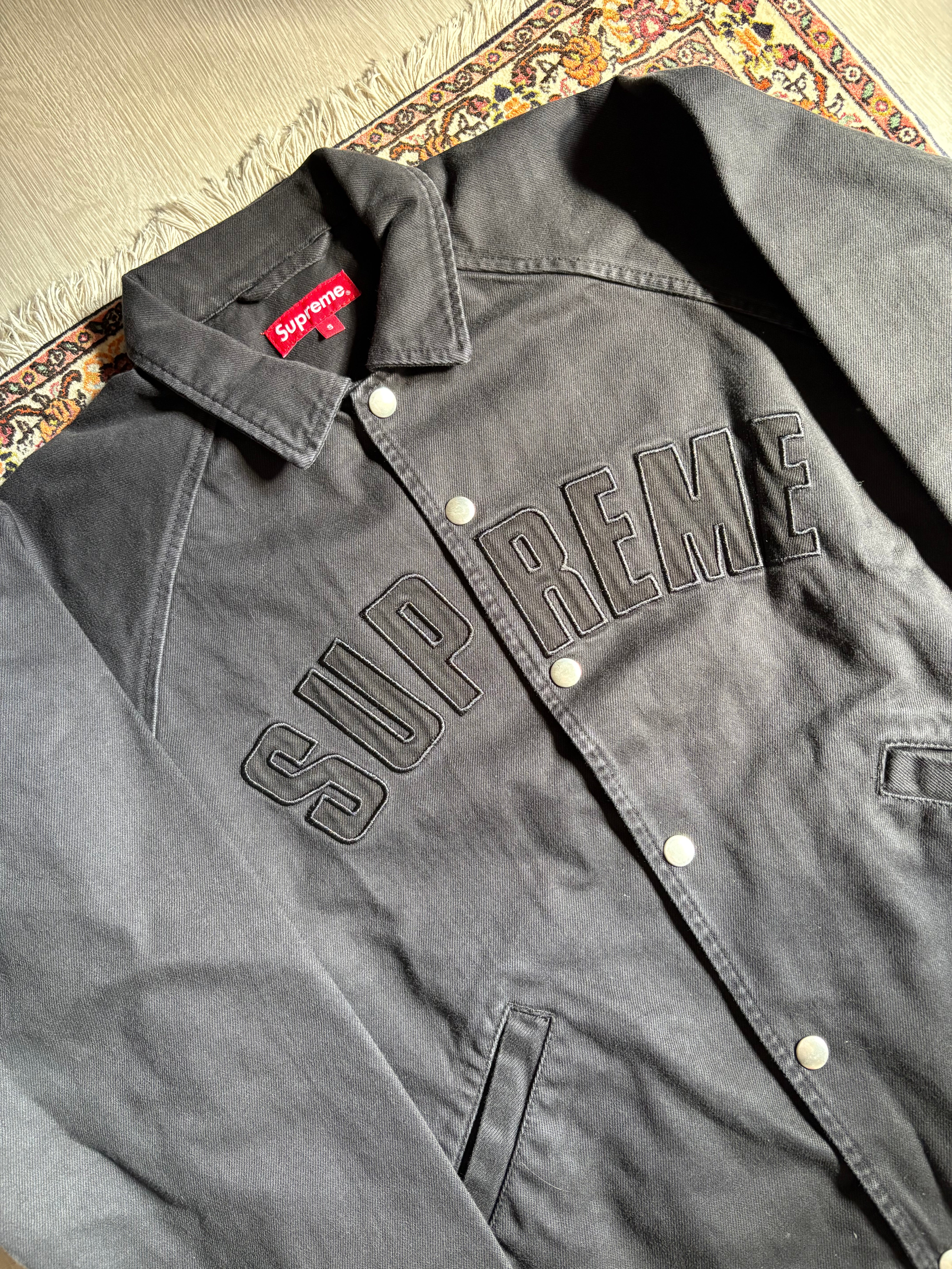 Supreme Snap Front Twill Jacket Black