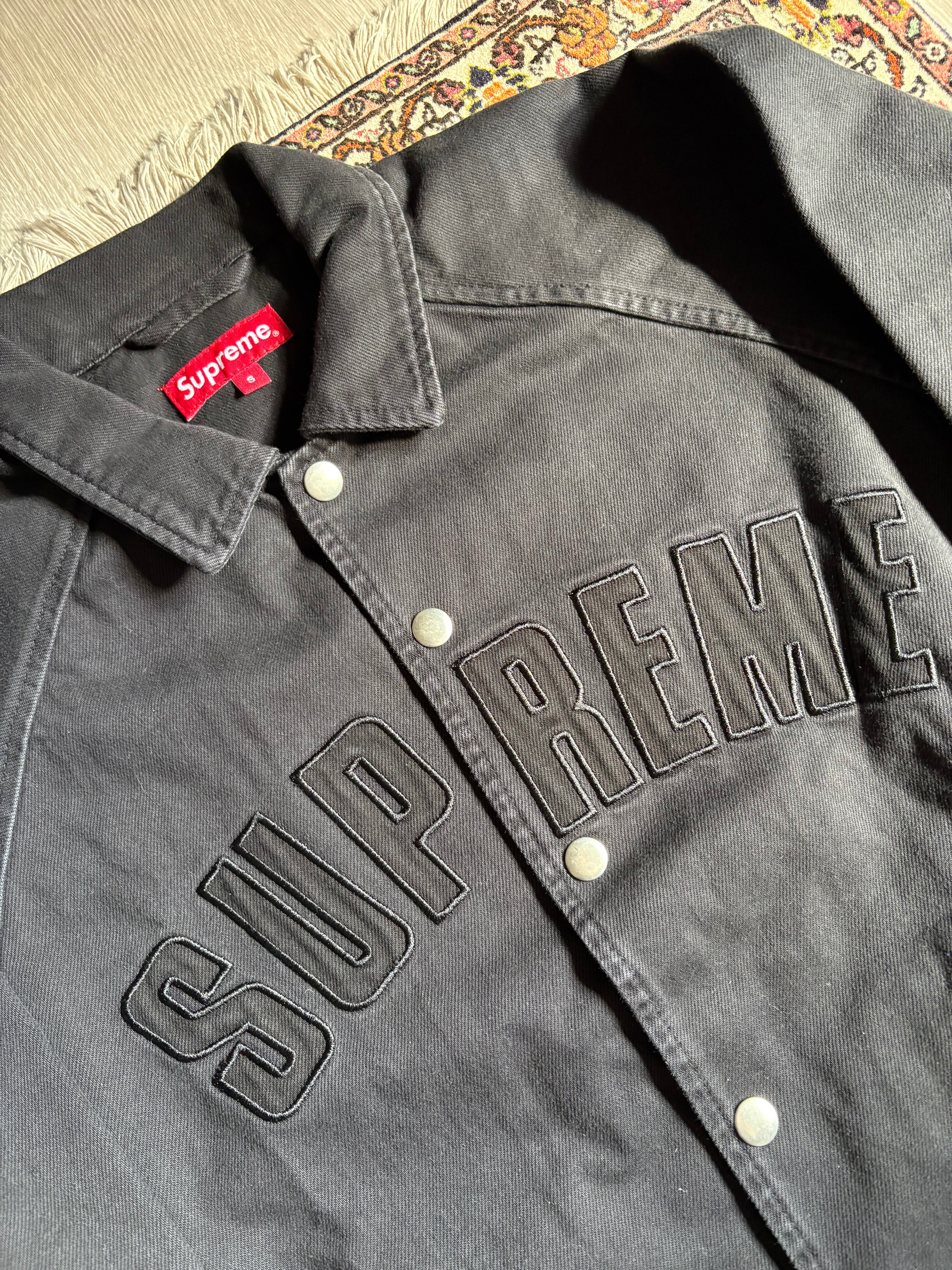 Supreme Snap Front Twill Jacket Black