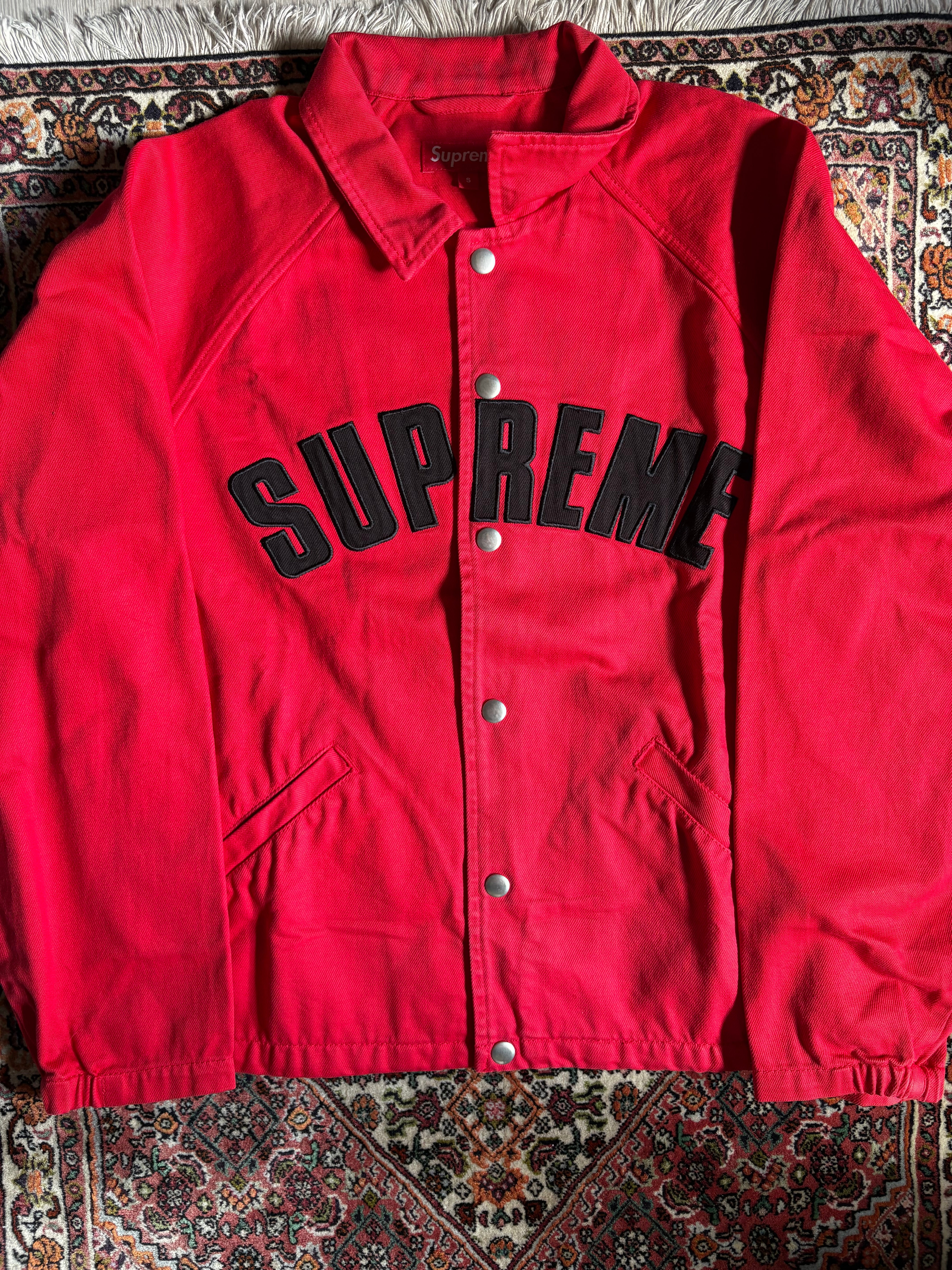 Supreme Snap Front Twill Jacket Red