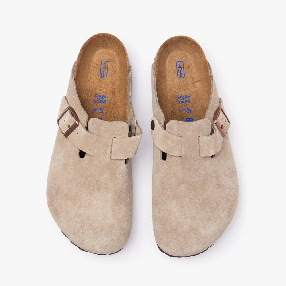 Birkenstock Boston Soft Footbed Suede Taupe