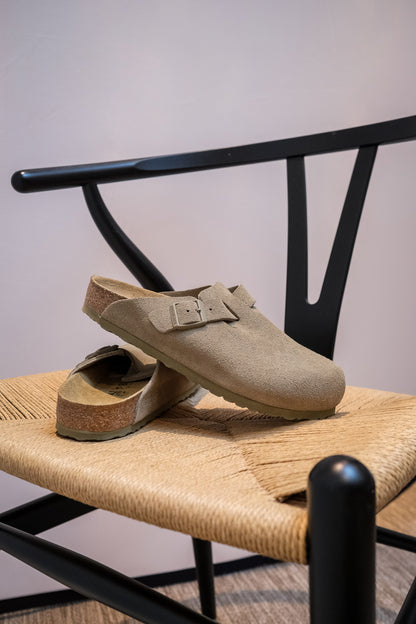 Birkenstock Boston Suede Faded Khaki