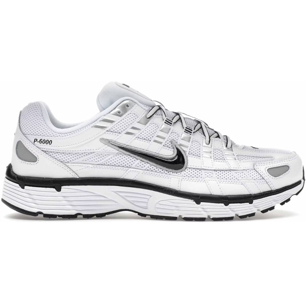 Nike P-6000 White Metallic Silver Black