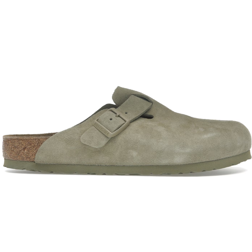 Birkenstock Boston Suede Faded Khaki - Januar Udsalg