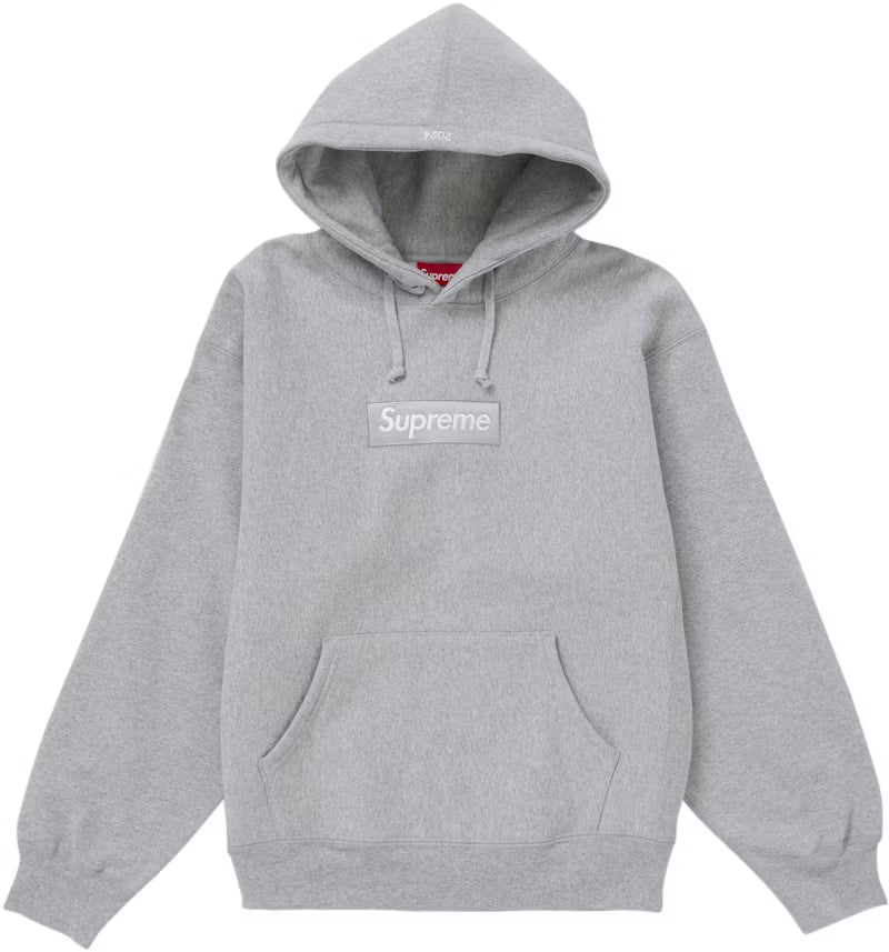Supreme Box Logo Hoodie Heather Grey (FW24)